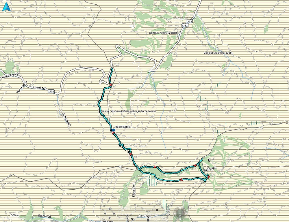 Wanderroute auf den Unterberg als Karte