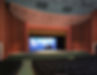 Theater room with a piano on stage