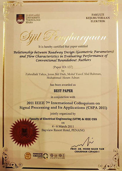 Best Paper Award of CSPA 2011.jpeg