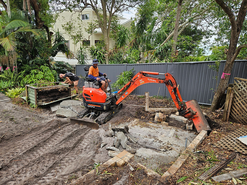 Digger in garden