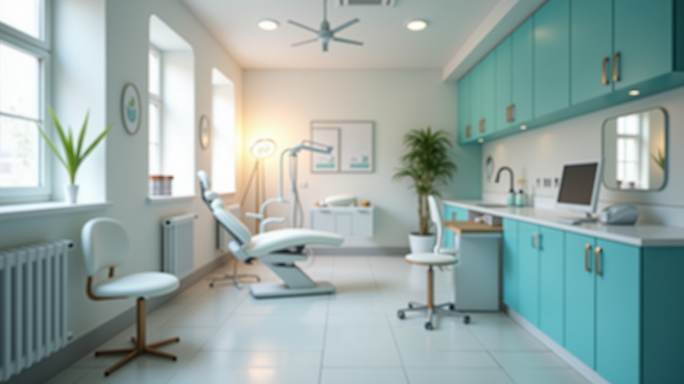 Eye-level view of modern medical aesthetic clinic treatment room