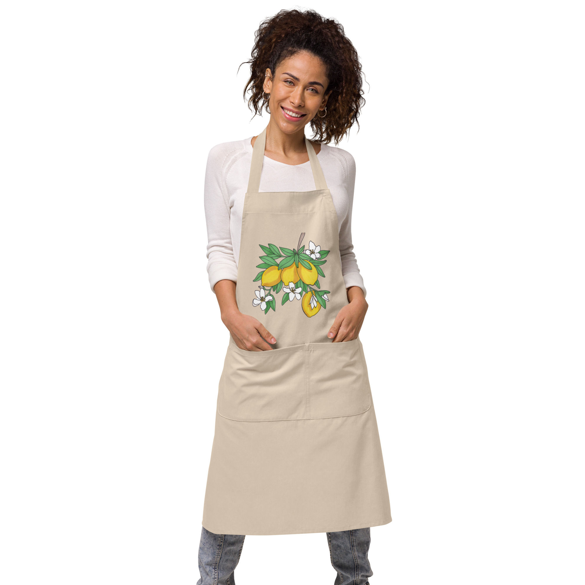 Lemons Organic Cotton Apron - Hand Drawn Design