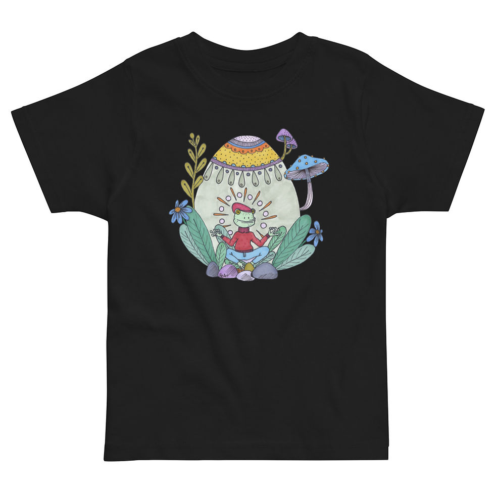 Easter Toad Toddler Jersey T-shirt - Hand Drawn Design