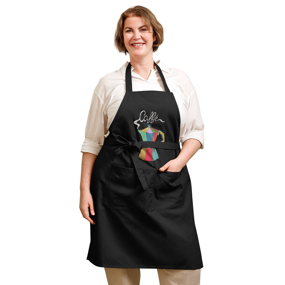 Thumbnail: Moka Organic Cotton Apron - Hand Drawn Design