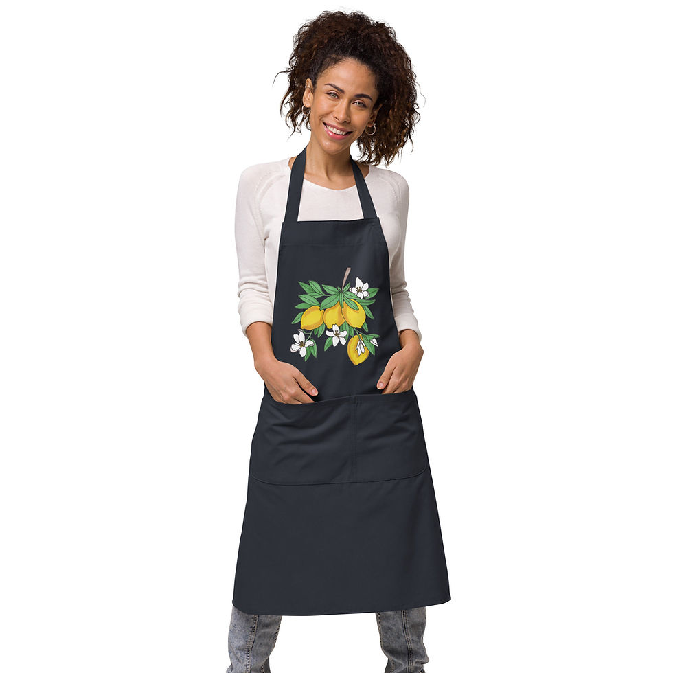 Thumbnail: Lemons Organic Cotton Apron - Hand Drawn Design