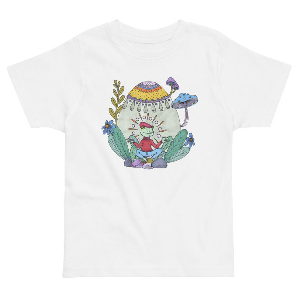 Easter Toad Toddler Jersey T-shirt - Hand Drawn Design