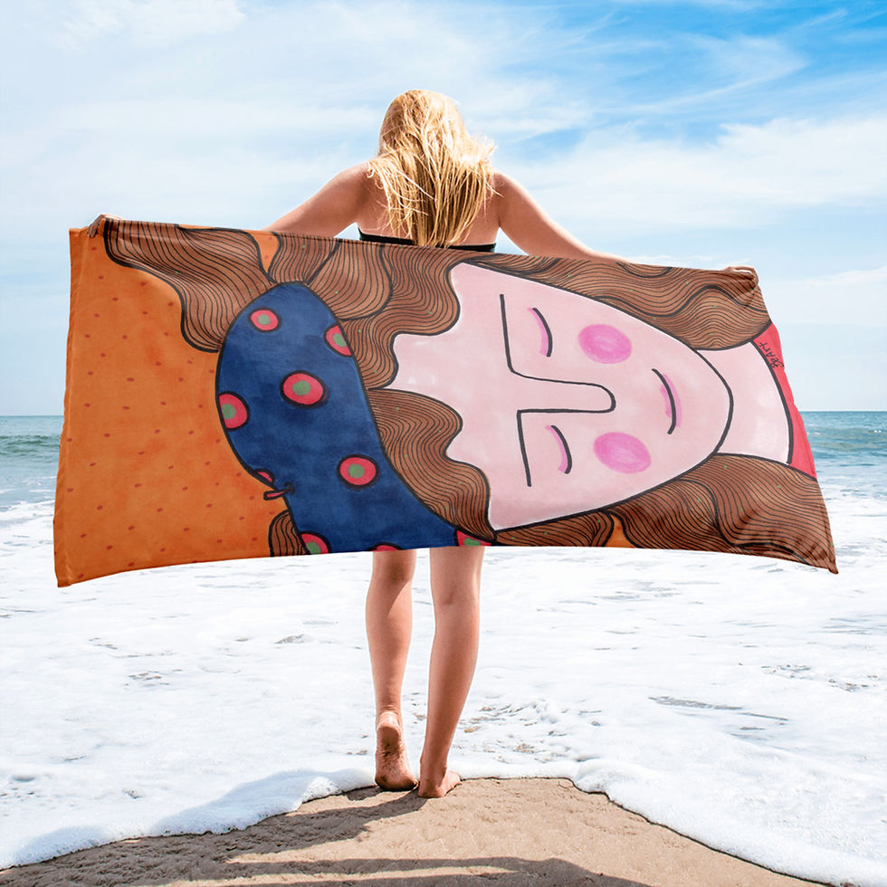 Thumbnail: Artsy Towel - Hand Drawn Design