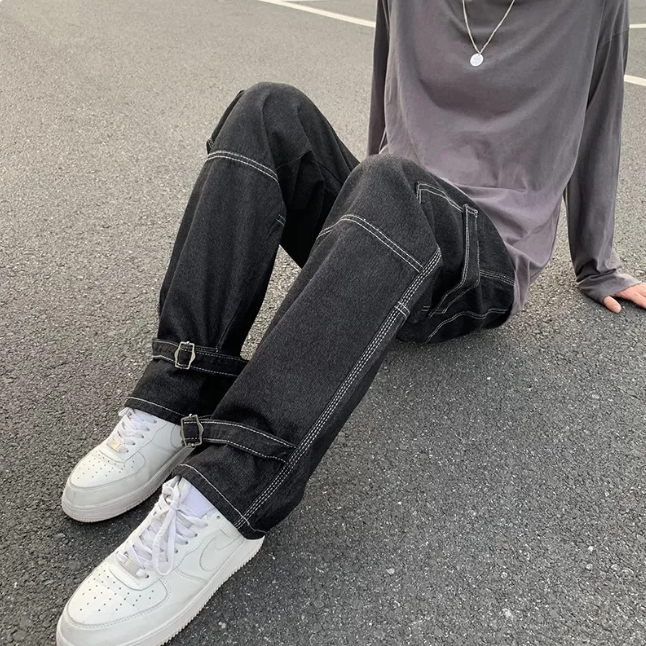 Men's Wide Leg Hip Hop Casual Jeans