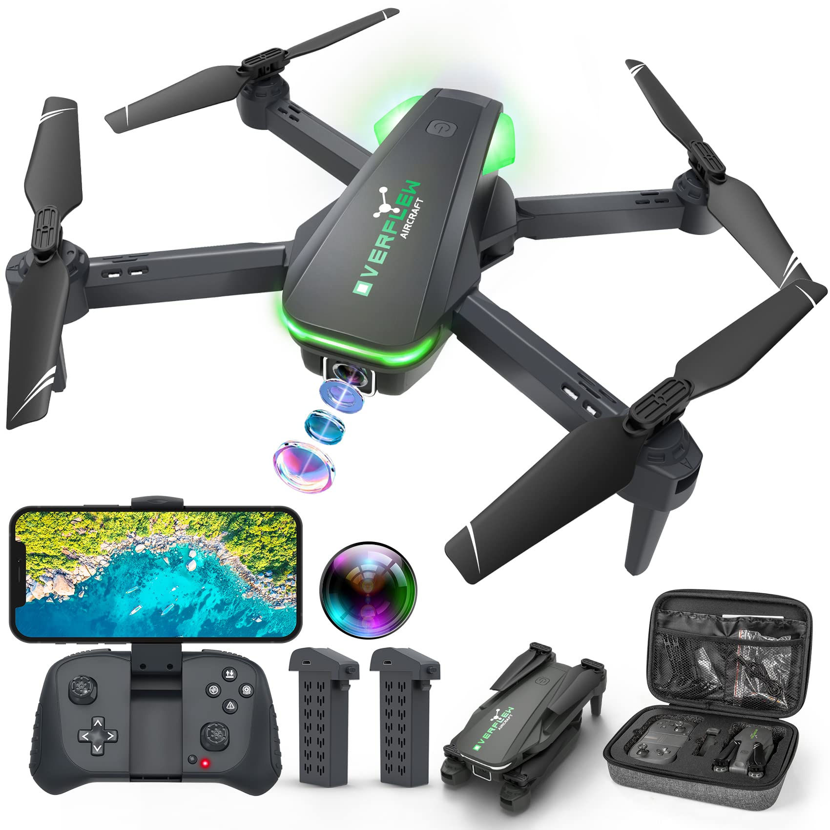 Drone with 1080P Camera for Beginners and Kids Foldable Remote Control Quadcopte