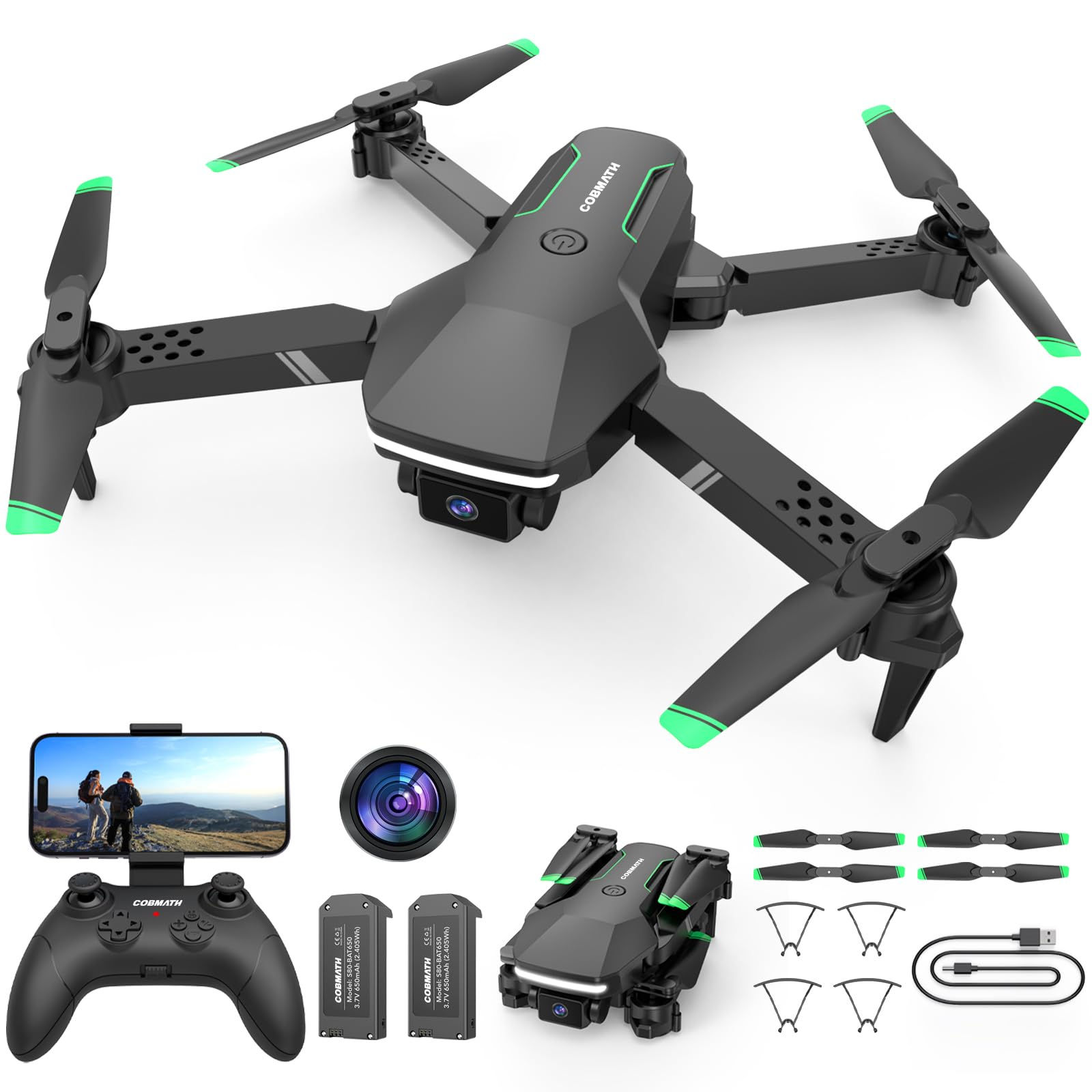 Mini Drone with Camera for Kids Adults - Foldable Remote Control Helicopter Toys