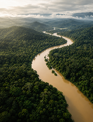 Aerial view of Sarawak Rajang River