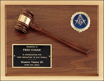 walnut gavel plaque