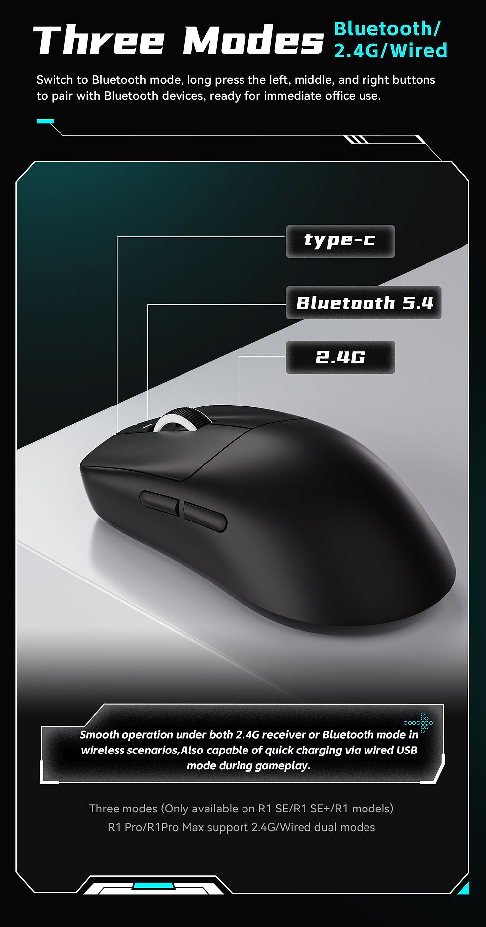 Miniatura: Mouse Gamer VXE Dragonfly R1 (PAW3395)