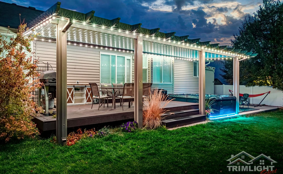 Backyard porch patio lighting