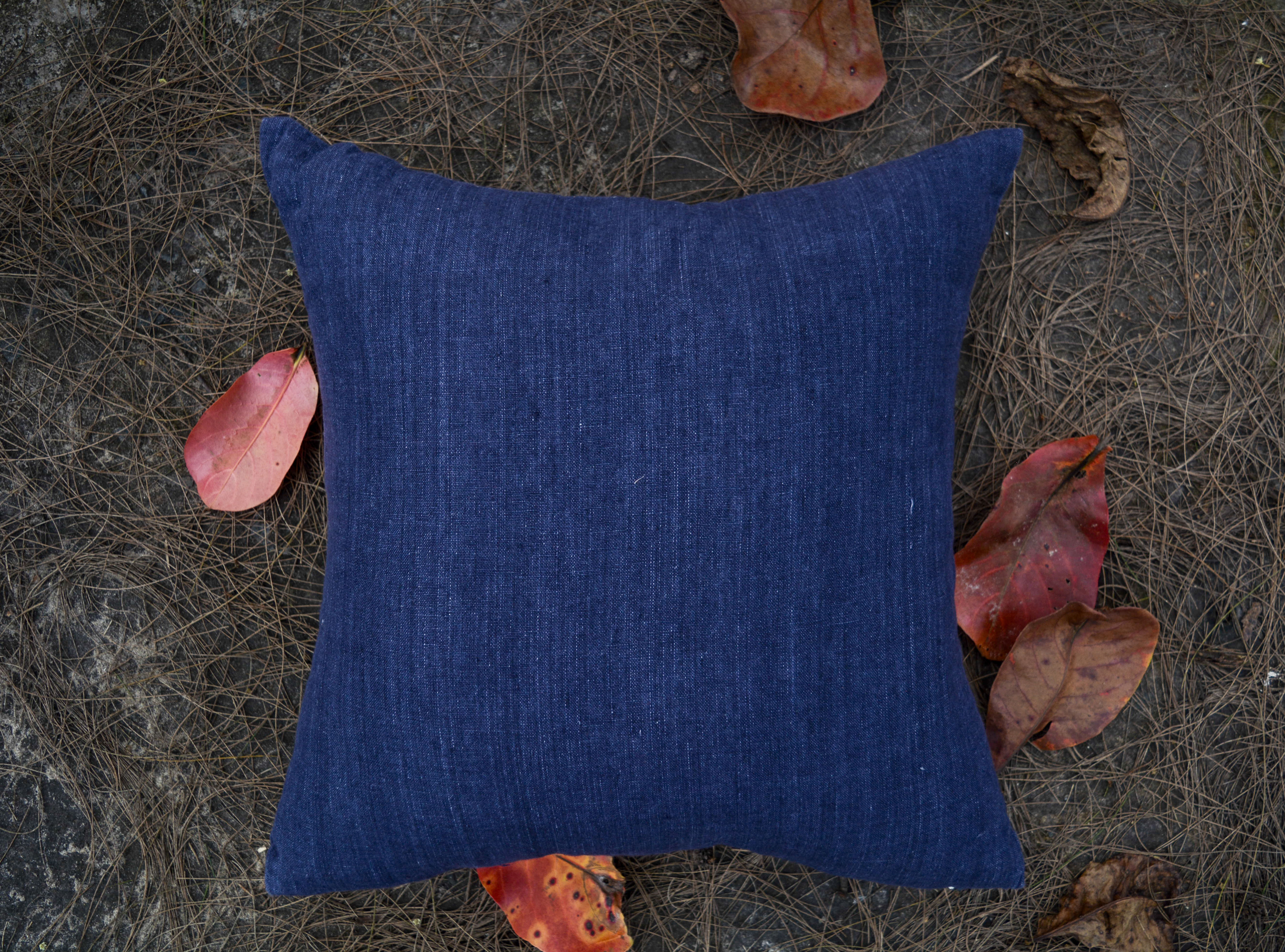 INDIGO BLUE LINEN SCATTER CUSHION