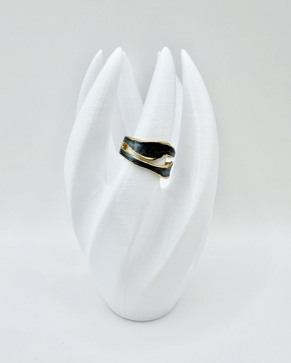 Thumbnail: Tracy pewter & gold ring