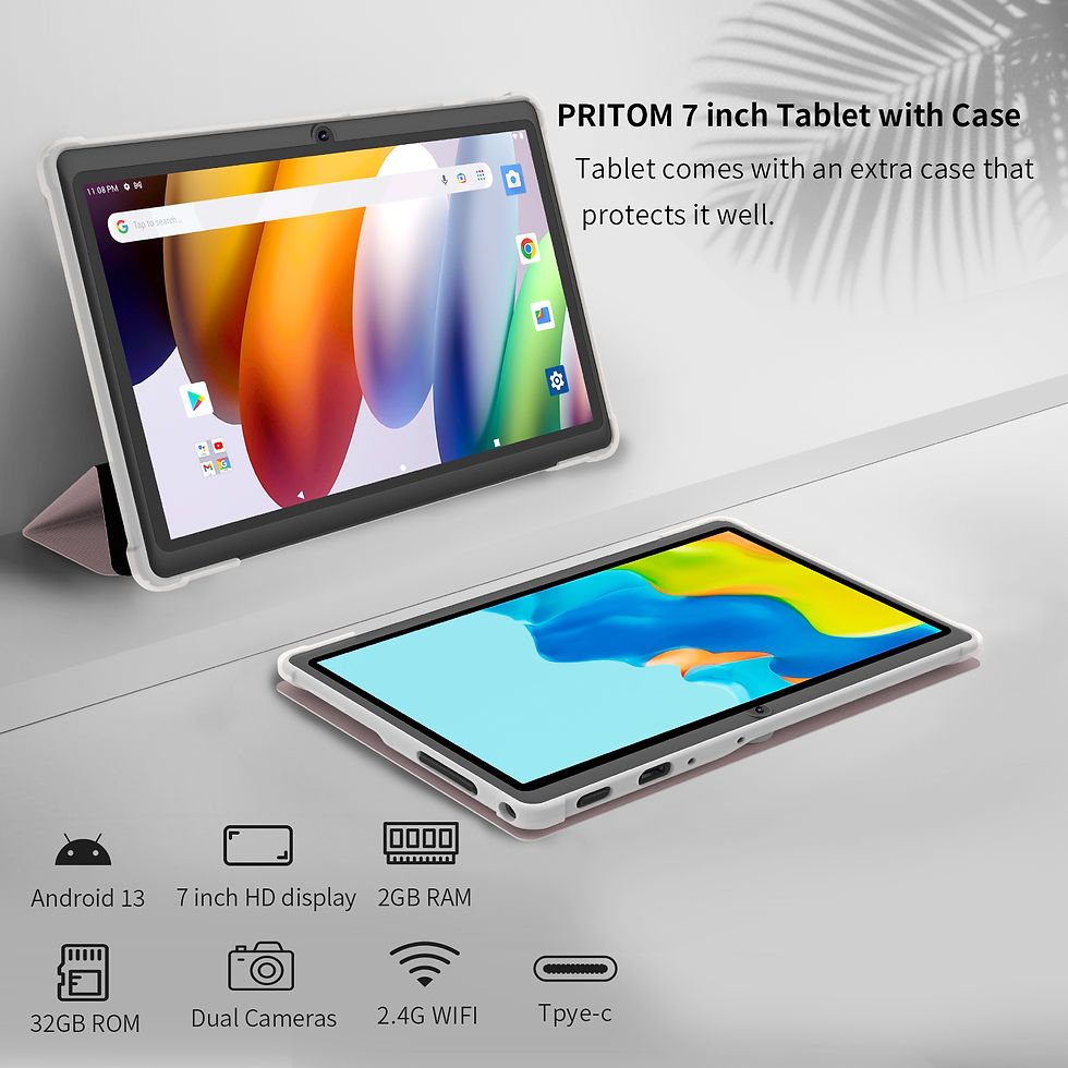 Miniatura: Tablet PRITOM 7 Polegadas Android 13, 4GB RAM e 32GB ROM