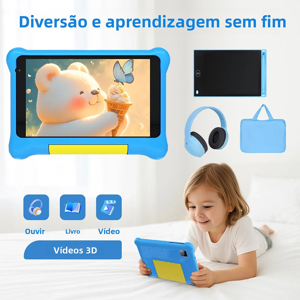 Miniatura:     Tablet Infantil Android 7” com Fone e Tablet de Desenho