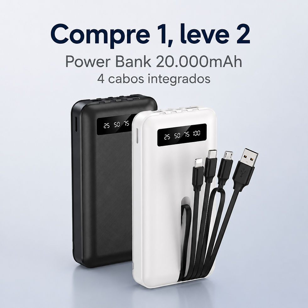 Miniatura: Power Banks 20.000mAh 4 Cabos - Compre 1 Leve 2