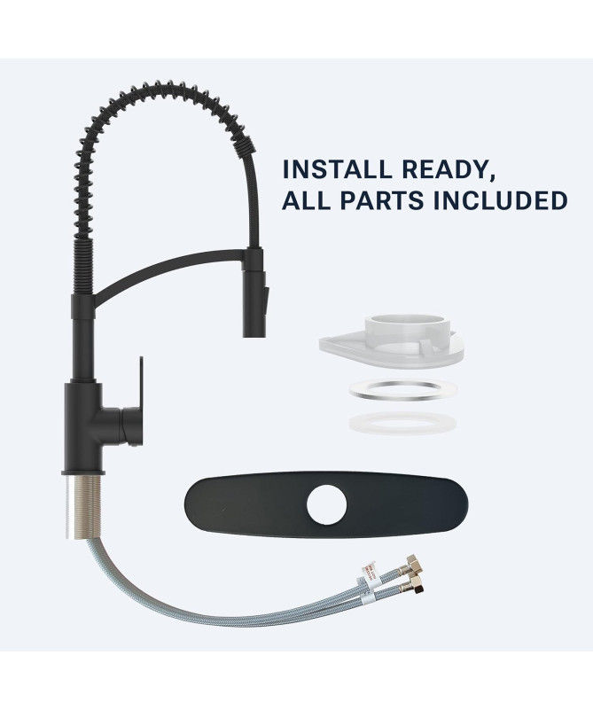 Spiral Black Kitchen Faucet