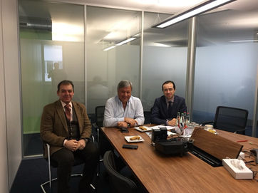 Loran Jacobs meeting with Azad Chairman Mike Baron and Head of Business Development Valentin Bozilov in Azad Headquarters at Schaffhausen, Switzerland