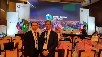 Photo documentation illustrating Loran Jacobs working as Executive Leadership at Deep-Tech Ventures during the "Saudi–Russian Investment and Business Forum in Riyadh" project in Riyadh. (Track: Top Management)
