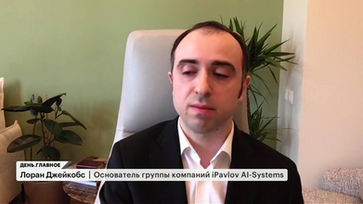 Photo documentation illustrating Loran Jacobs working as Executive Leadership at Deep-Tech Ventures during the "RBC TV Episode: AI & Geopolitics" project in Bettembourg. (Track: Entrepreneurship)
