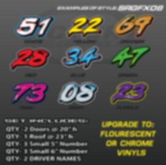 RACING NUMBER SET STYLE SRGFX 08