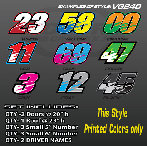RACING NUMBER SET STYLE VG240 | victorygraphix