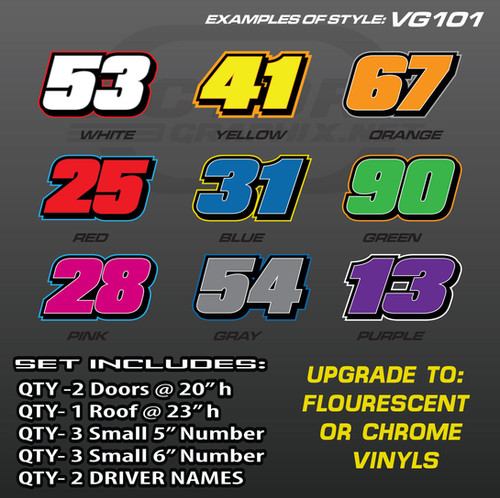 RACING NUMBER SET - STYLE VG101 | victorygraphix