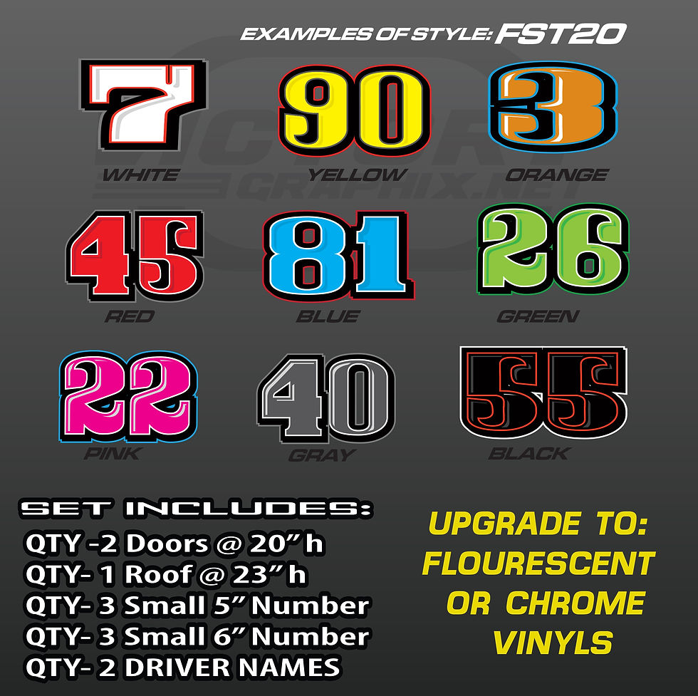RACING NUMBER SET STYLE FST20