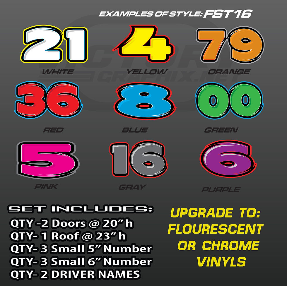 RACING NUMBER SET STYLE FST16