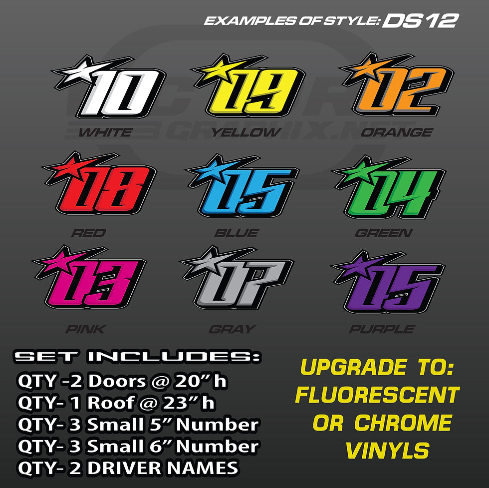 RACING NUMBER SET STYLE DS12