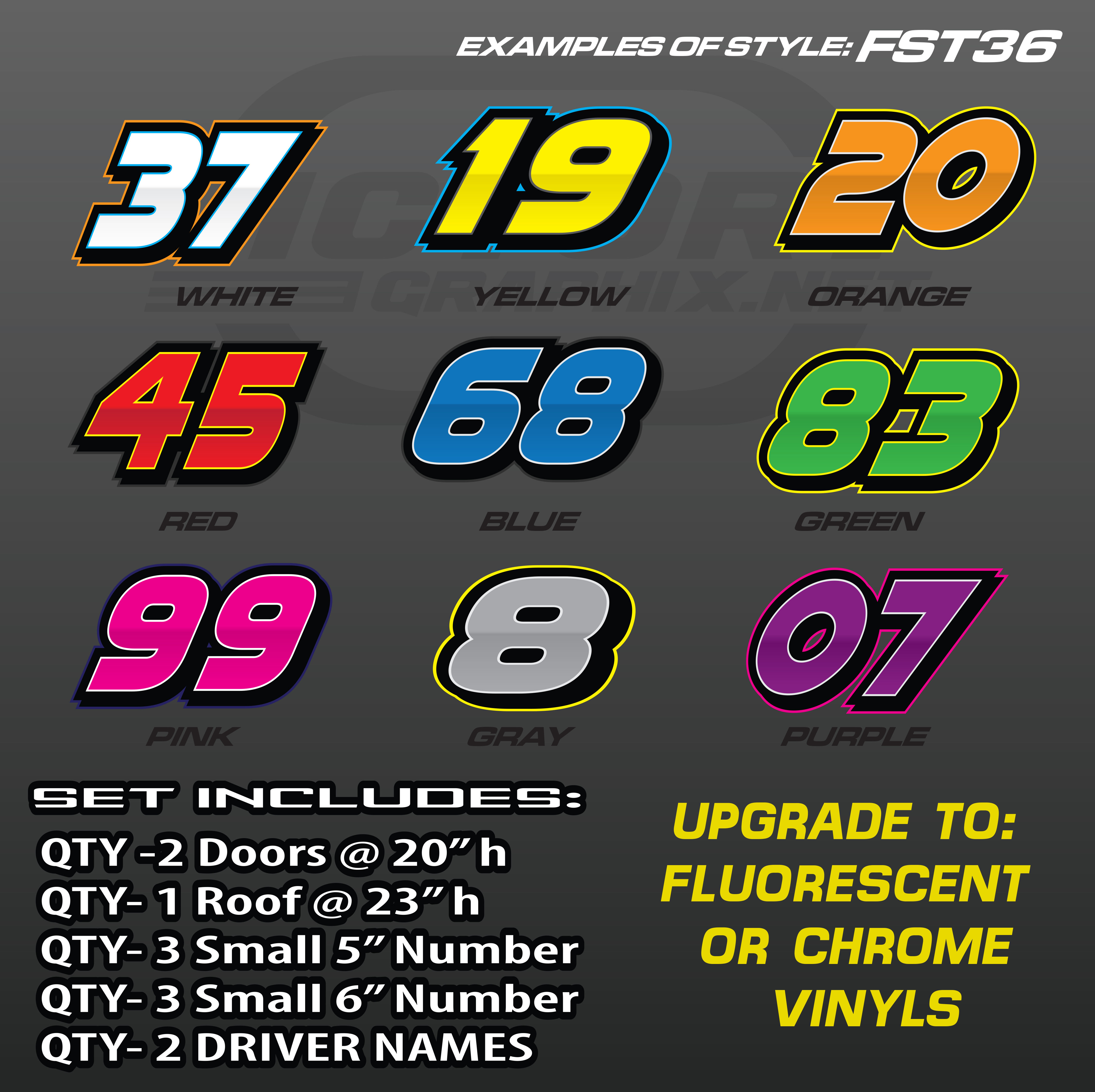 RACING NUMBER SET STYLE FST36