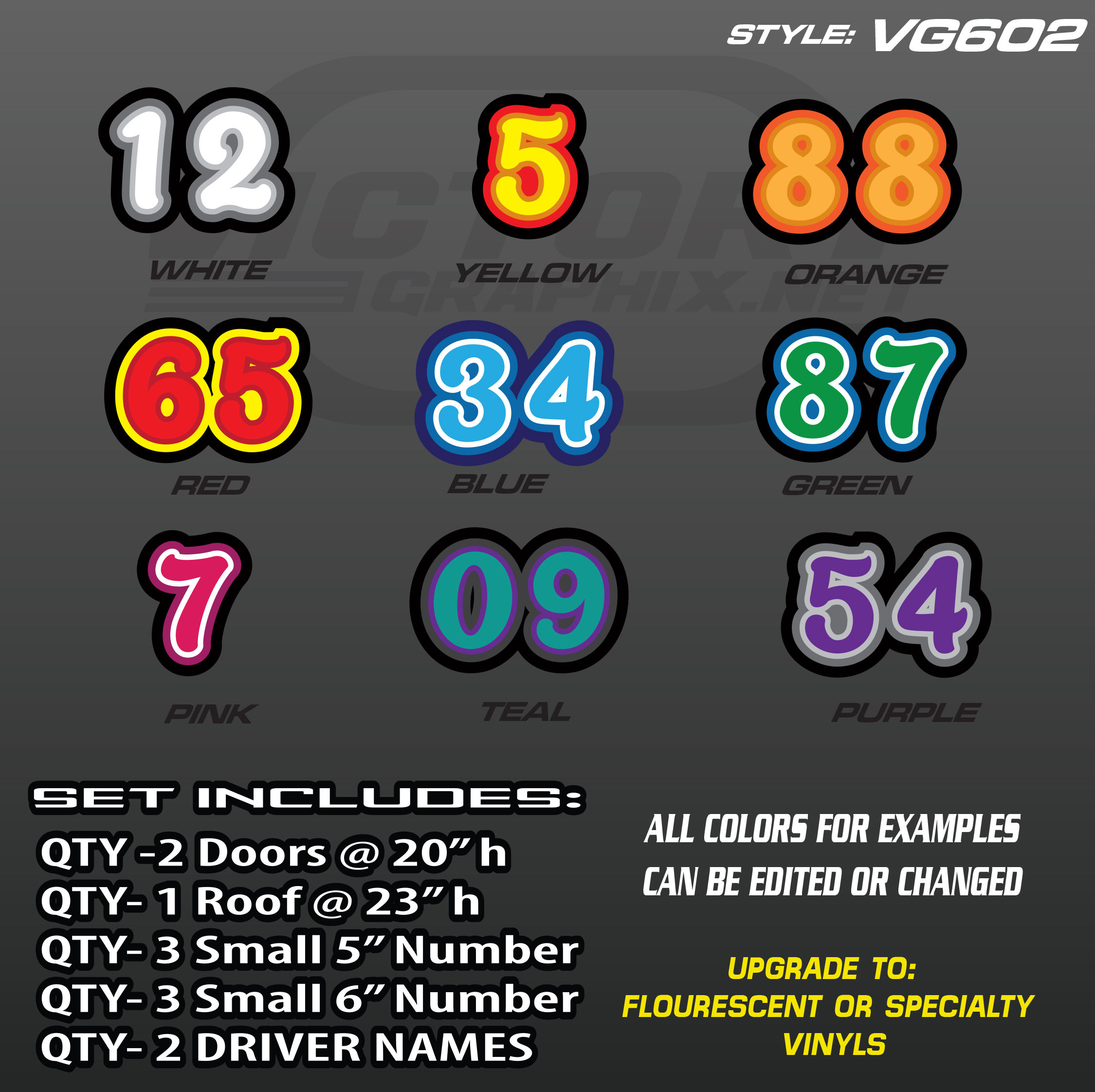 RACING NUMBER SET STYLE VG602