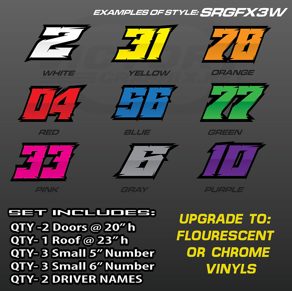 RACING NUMBER SET - STYLE SRGFX2WP