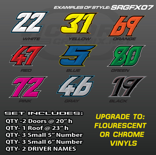 RACING NUMBER SET - STYLE SRGFX07 | victorygraphix