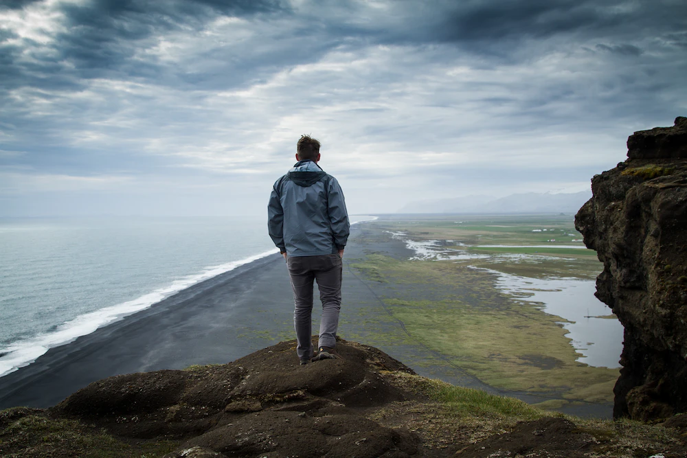 man overlooking