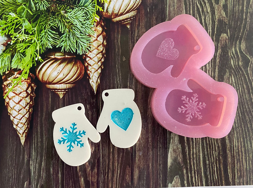 Christmas Mittens earring Mould for Resin