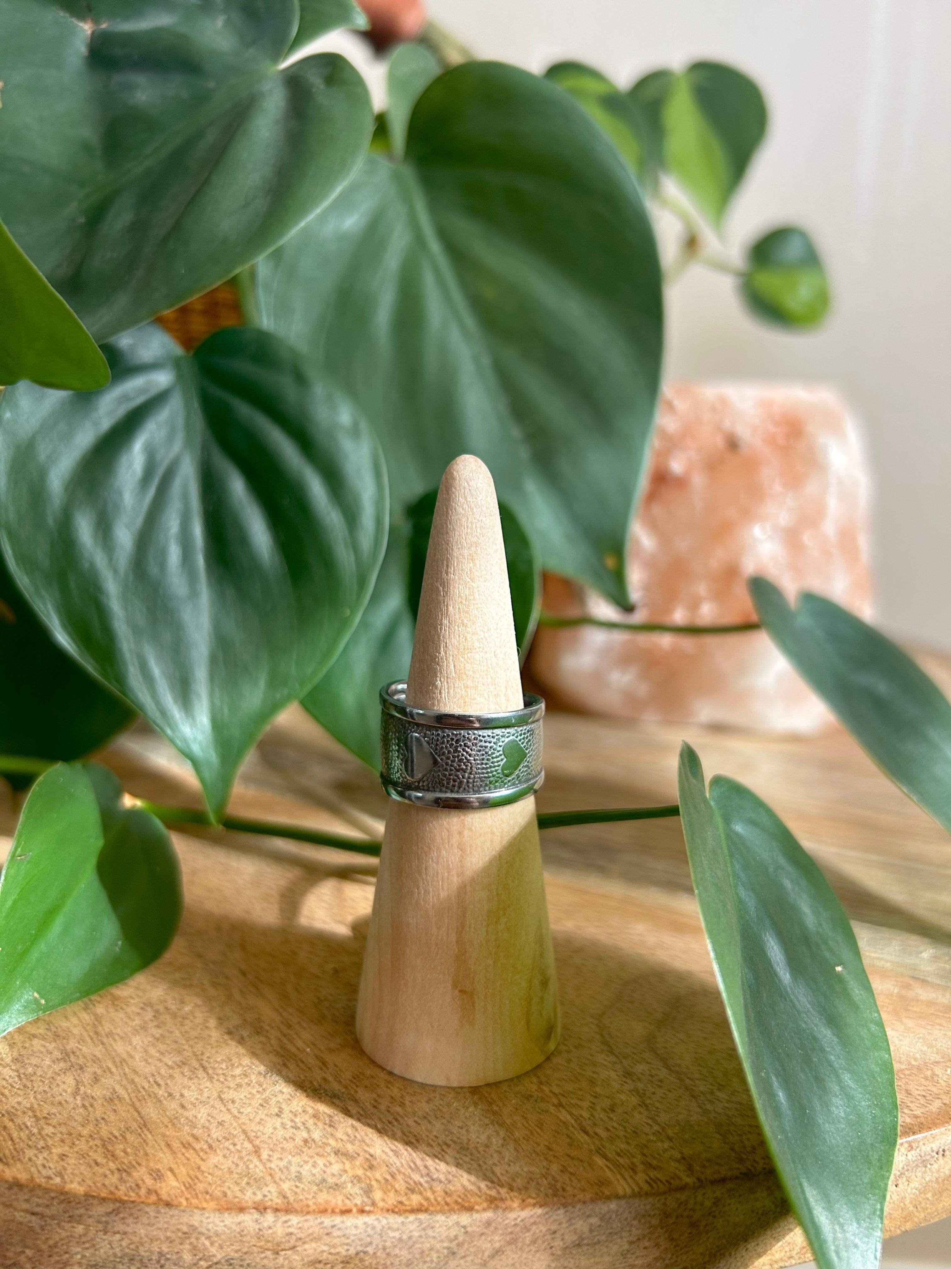 Stainless Steel Heart Spoon Ring. Size 8