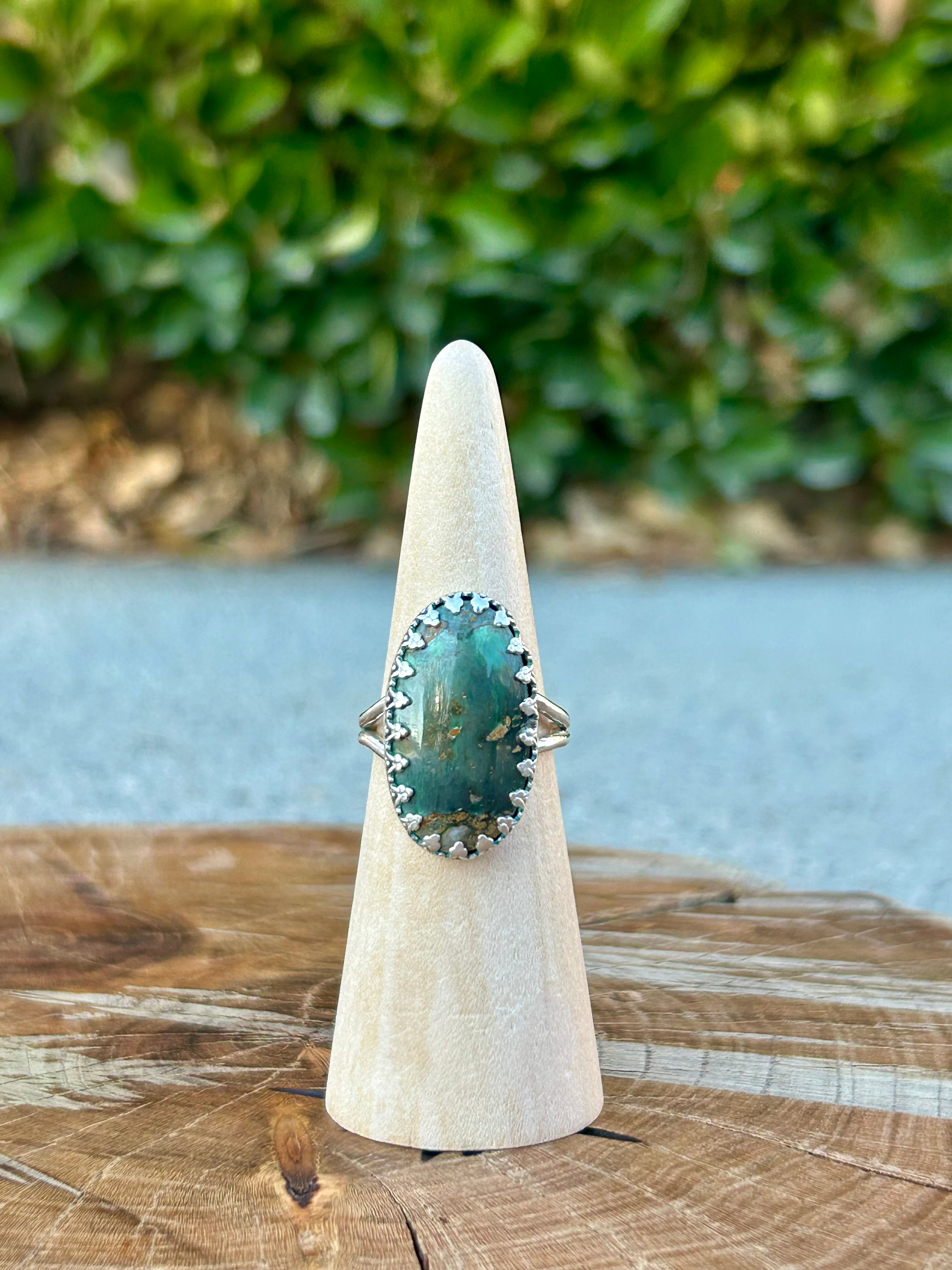 Sterling Silver Australian Variscite ring. Size 8