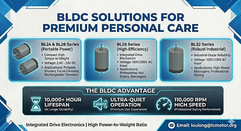 The Heart of Premium Personal Care Devices Elevate your product line with our cutting-edge Brushless DC (BLDC) motor solutions.
