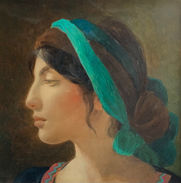 Girl in Profile oil painting by Zara Kuchi