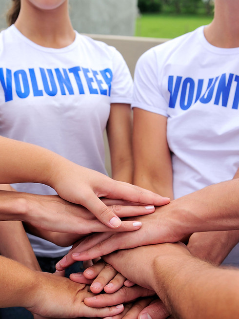 Volunteers Joining Hands