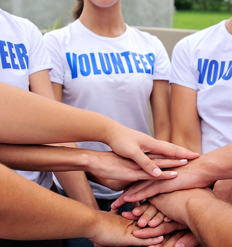 Volunteers Joining Hands