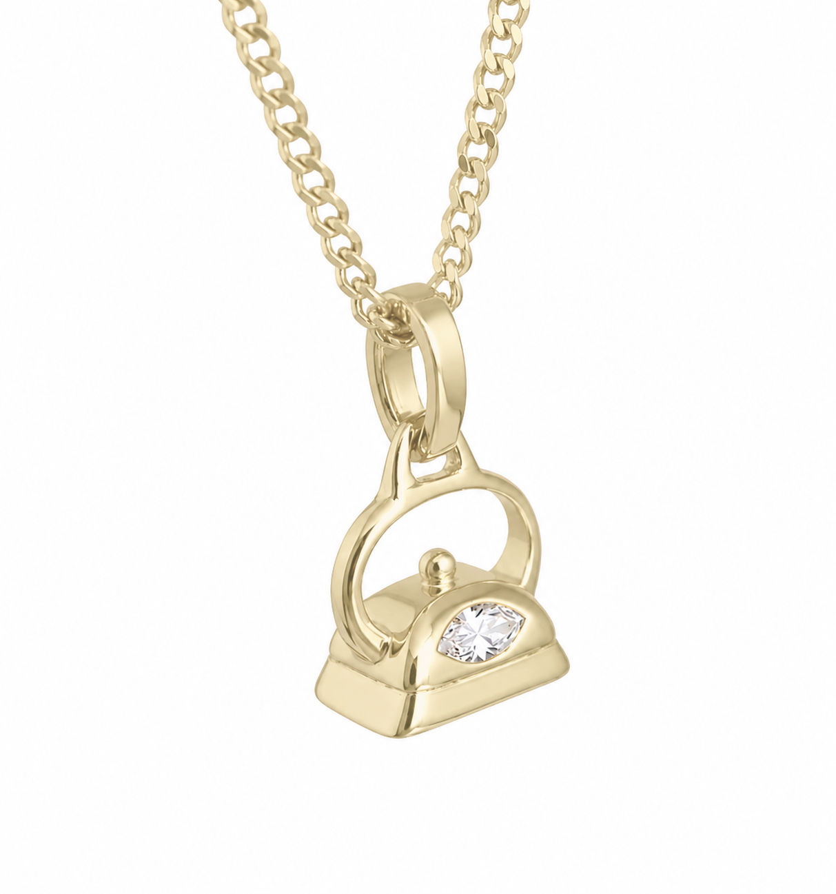 Small Initial Fob in 14k
