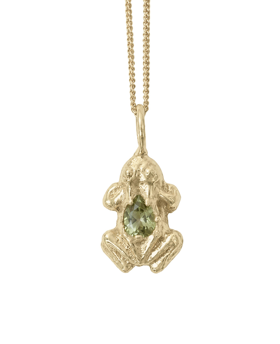 Oracle's Frog in 14k and Green Sapphire