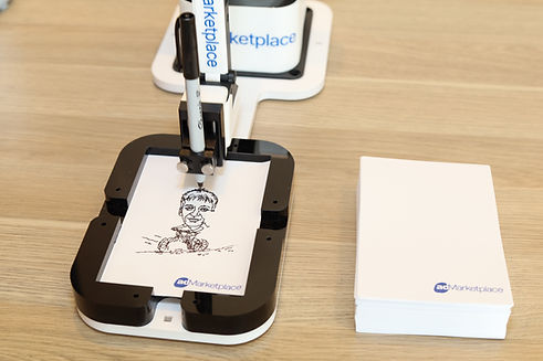 Ai draw robotic arm drawing on paper