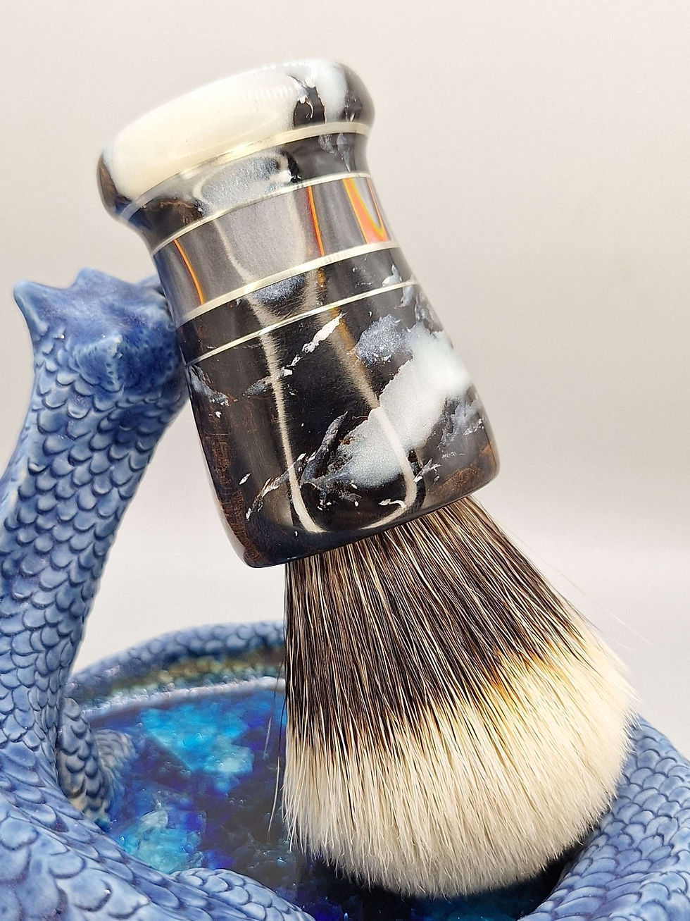 Thumbnail: "Ice and Fire" 26mm Neolithic 8000yr old Oak/Nickel silver 