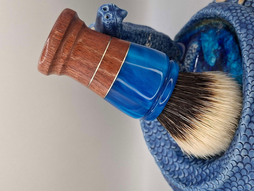Thumbnail: "Blue Calm" 26mm Acrylic/Purple Heart/Brass 